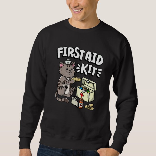 Erste Hilfe Kit Kitty Cat Medical Doctor Nurse Sweatshirt (Vorderseite)