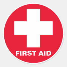 Erste Hilfe - Medizin (Kreuz) - Krankenwagen, Zahn Runder Aufkleber