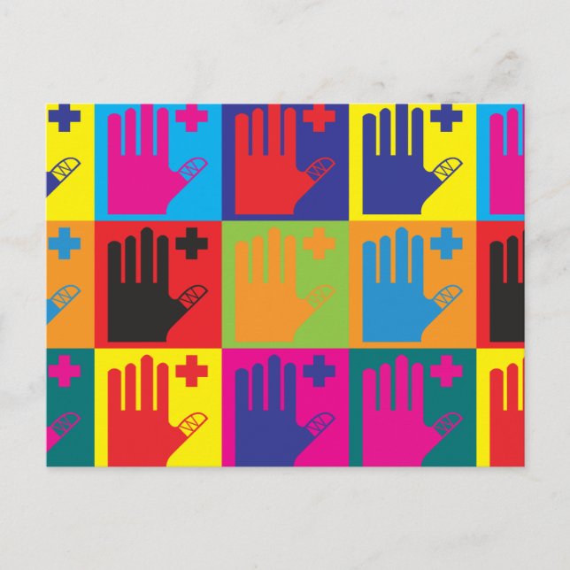 Erste Hilfe Pop Art Postkarte (Vorderseite)