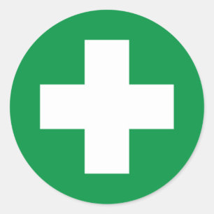 Erste Hilfe Runder Aufkleber