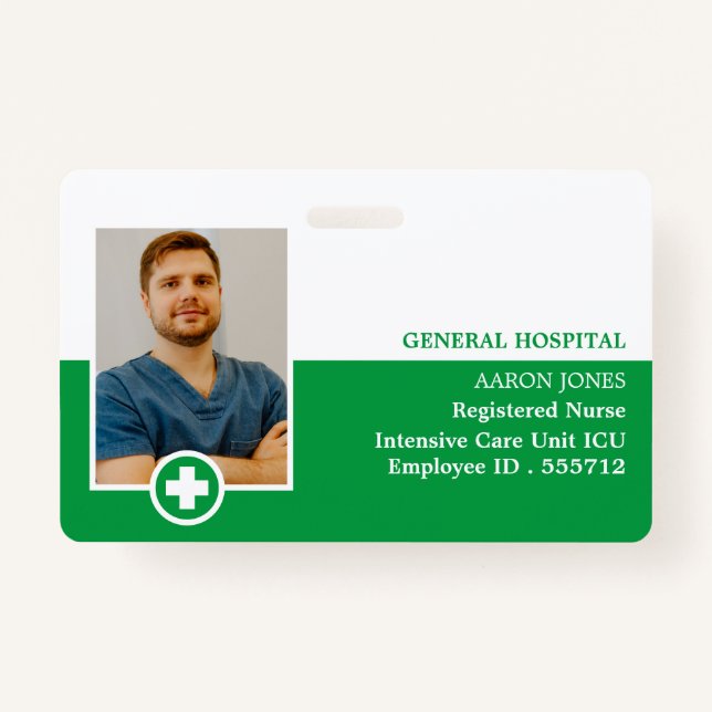 Erste Hilfe-Symbol, Foto Medizinisches ID-Abzeiche Ausweis (Vorderseite)