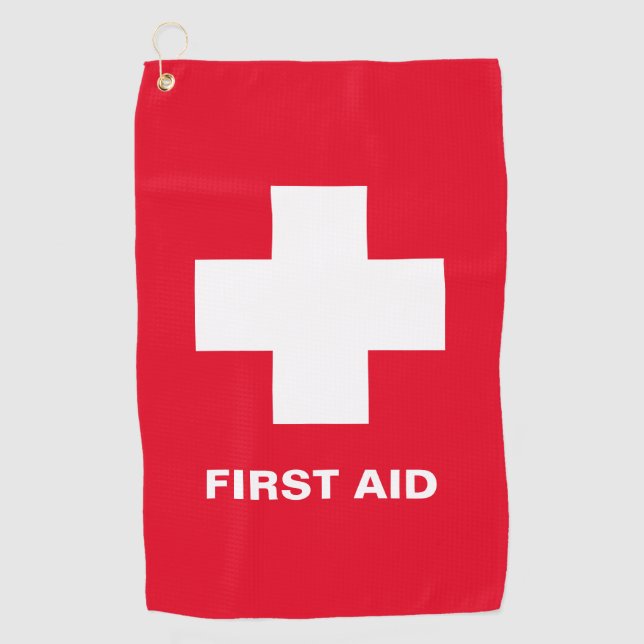 Erste Hilfe und Notfall, Rettungsdienst, Hilfe/Gol Golfhandtuch (Vorderseite)