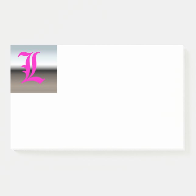 Erste Hinweise für die L-Monogramm Post-it Klebezettel (Vorderseite)
