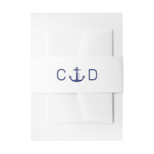 Erste Hochzeit des Nautical Anchor Navy Blue Monog