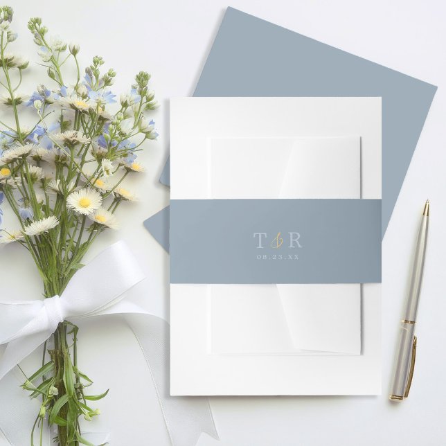 Erste Hochzeit Dusty Blue ID1045 Einladungsbanderole (Von Creator hochgeladen)