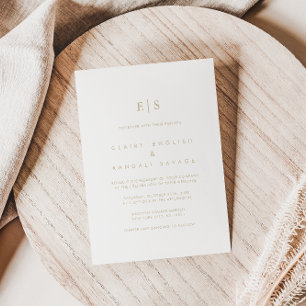 Erste Hochzeit mit Minimalistischem Nachname Einladung