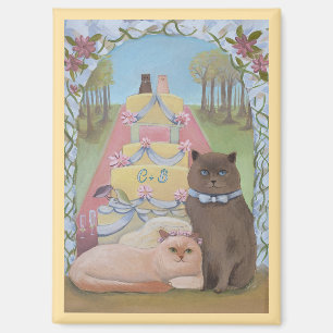 Erste Hochzeiten Cat Couple personalisieren Magnet