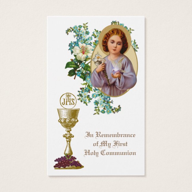 ERSTE HOLY COMMUNION EUCHARIST PRAYER HOLY CARD (Vorderseite)