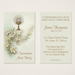 ERSTE HOLY COMMUNION EUCHARIST PRAYER HOLY CARD