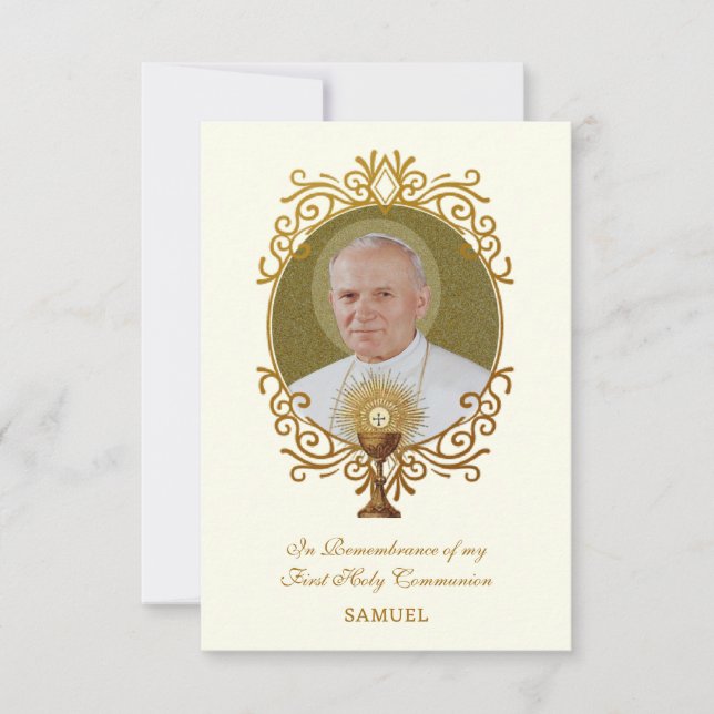 ERSTE HOLY COMMUNION - ST. JOHN PAUL THE GREAT MITTEILUNGSKARTE (Vorderseite)