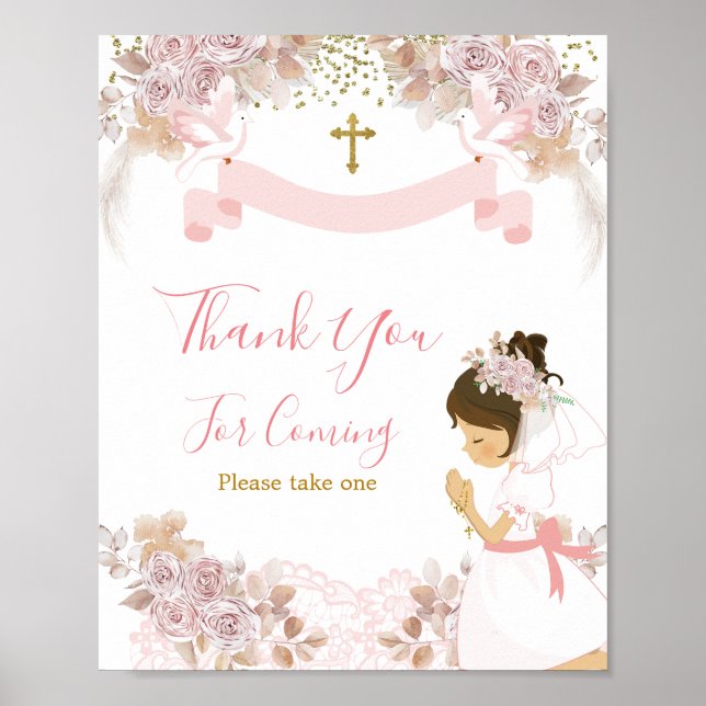 ERSTE HOLY COMMUNION Vielen Dank für Ihr Kommen Poster (Vorne)