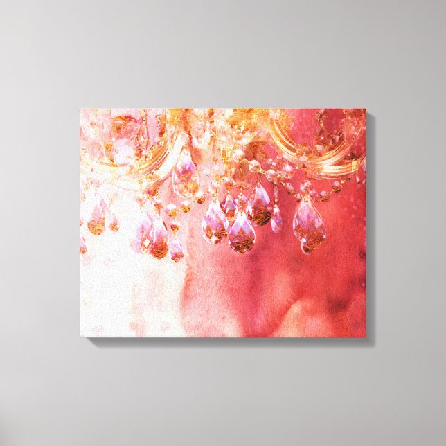 Erste hübsche, goldfarbene Kronleuchter aus Blush  Leinwanddruck (Vorderseite)