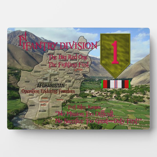 Erste Infanterieabteilung OEF Veteran-Plakette Fotoplatte (Vorderseite)