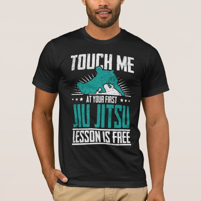 Erste Jiu Jitsu Lektion ist frei brasilianisches T-Shirt (Vorderseite)