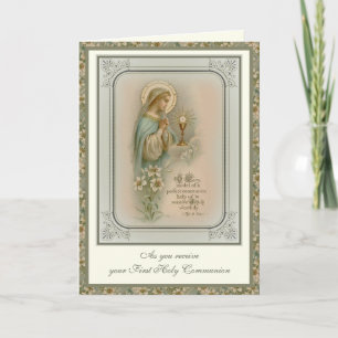 Erste Jungfrau der Heiligen Kommunion Mary Euchari Karte