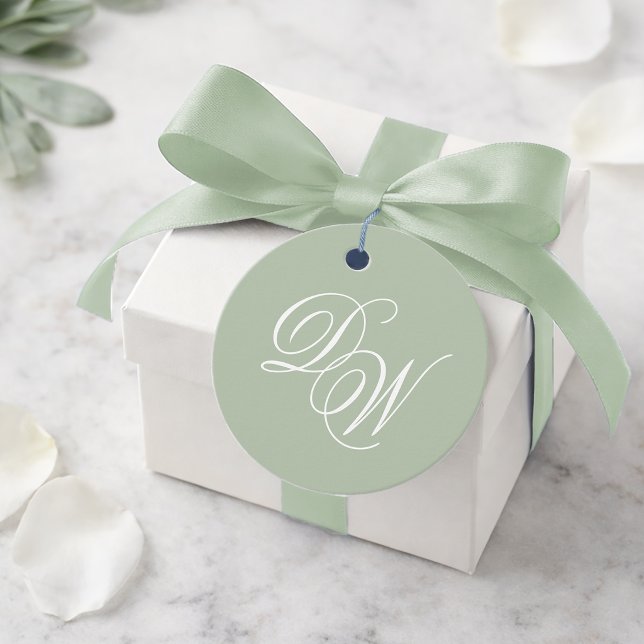 Erste Kalligraphie der Hochzeitmonogramm-Stufe Grü Geschenkanhänger (Von Creator hochgeladen)