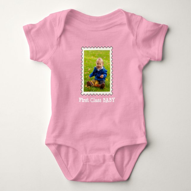 ERSTE KLASSE BABY Best Baby Ever Custom Foto Baby Baby Strampler (Vorderseite)
