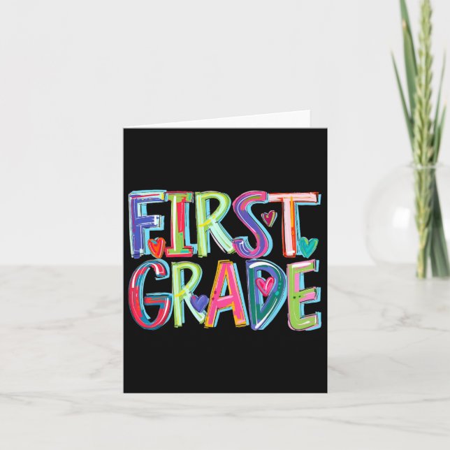 Erste Klasse Funny Back to School Happy First Day  Karte (Vorderseite)