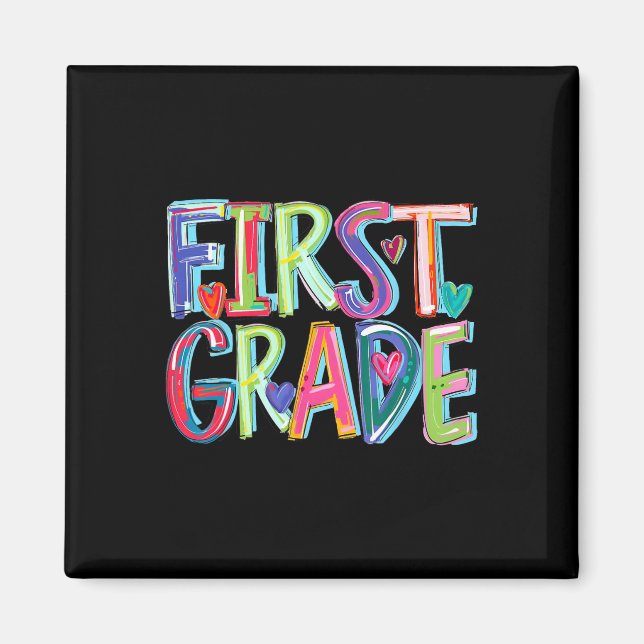 Erste Klasse Funny Back to School Happy First Day  Magnet (Vorne)