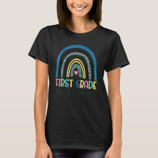 Erste Klasse hier komme ich Lehrer Boho Regenbogen T-Shirt