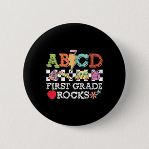 Erste Klasse Rocks Bleistift Blitze Lehrer Rock G Button