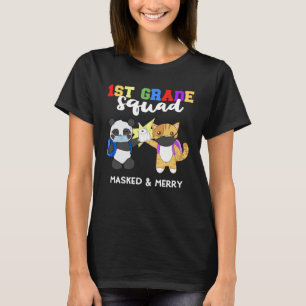 Erste Klasse Squad Quarantäne Panda Kitty Mask Quo T-Shirt