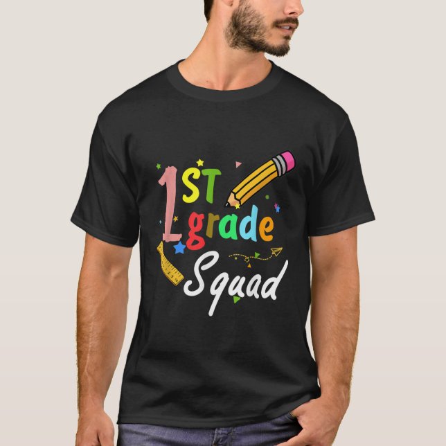 Erste Klasse Squad T-Shirt Lehrer zweite Klasse (Vorderseite)
