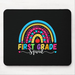 Erste Klasse Squad Zurück zur Schule Regenbogen Bo Mousepad