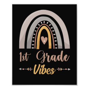 Erste-Klasse-Vibes Regenbogen Erste Klasse Zurück  Fotodruck