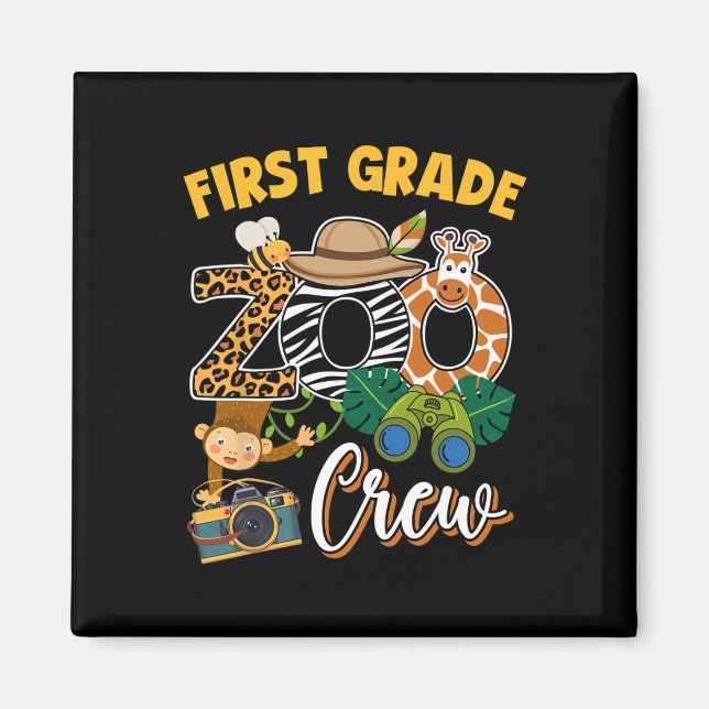 Erste Klasse Zoo Feld Trip Squad Matching Lehrer Magnet (Vorne)