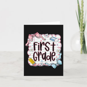 Erste Klasse Zurück zur Schule für Mädchen Rosa No Karte