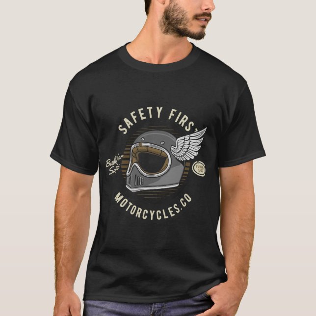 Erste klassische Motorradsicherheit T-Shirt (Vorderseite)