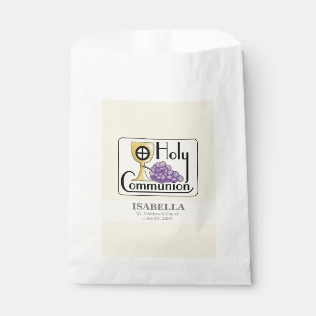 Erste Kommunaltrauben und -Cup, kundenspezifisch Geschenktütchen (Vorderseite)