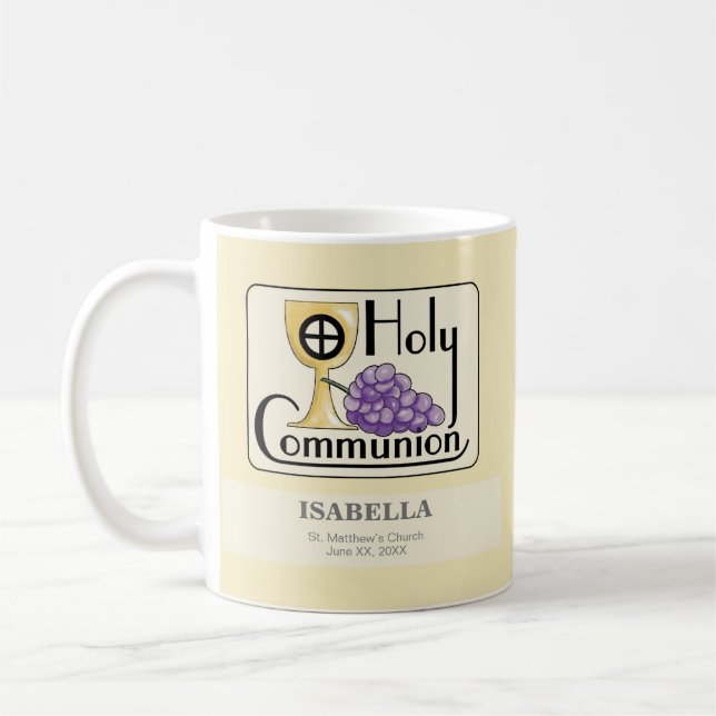 Erste Kommunaltrauben und -Cup, kundenspezifisch Kaffeetasse (Links)