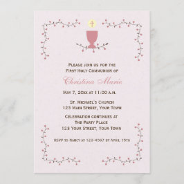 Erste Kommune, Blumenrinde mit rosa Chalice Einladung