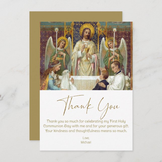 Erste Kommune Danke Jesus mit den Kindern (Vorne/Hinten)