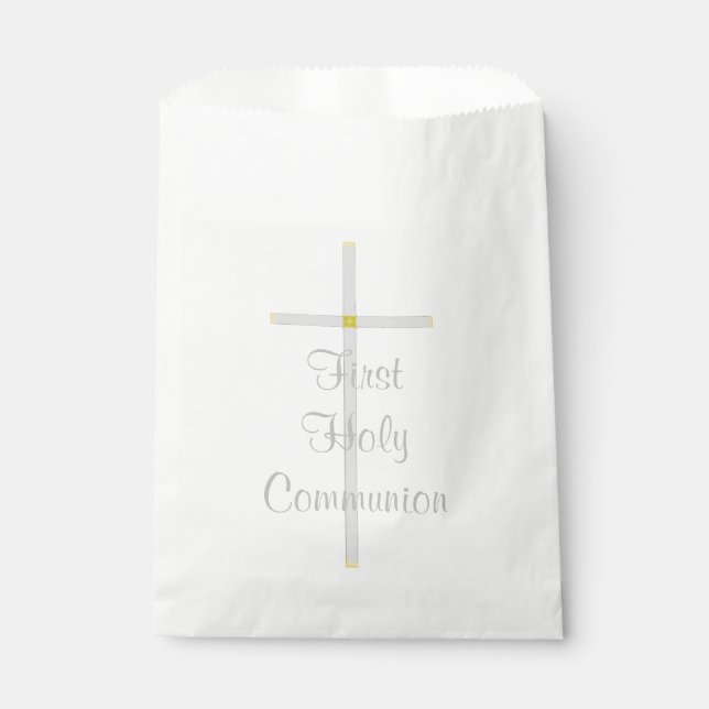 Erste Kommune Kreuz Weiße Gefälligkeitsflaggen Geschenktütchen (Vorderseite)