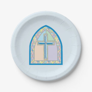 Erste Kommune mit blauhartem Glas Pappteller