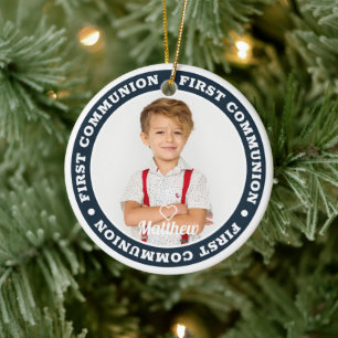 Erste Kommune Modern Custom Foto Keepake Keramik Ornament