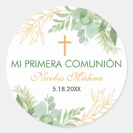 Erste Kommune Primera Comunion Runder Aufkleber