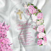 Erste Kommune von Pink Hydrangea Arch