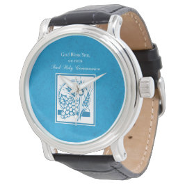 Erste Kommune, Weizen, Trauben blau Armbanduhr