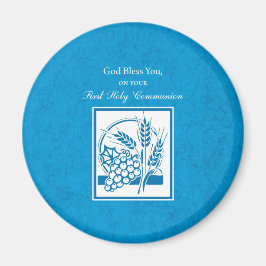 Erste Kommune, Weizen, Trauben blau Magnet