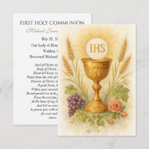 Erste Kommunion Andenken Eucharistischer Kelch Kar Ankündigung