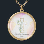 *~* Erste Kommunion Christliche Bestätigung AP35 Vergoldete Kette<br><div class="desc">( Suche nach AP35 für ähnliche Entwürfe und AP40 )) Religious katholische Christlich gesegnete Gold Plated Cross NECKLACE / PENDANT für ein Mädchen jedes Alter von Kind bis Teenager / Teenager / Teenager bis Senior Bürger. Das Design, wenn für Sie zu personalisieren / anpassen. Es eignet sich gut für einen...</div>