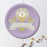 Erste Kommunion, erste Kommunion von Lila Pappteller<br><div class="desc">Elegant Lila erste Kommunion</div>
