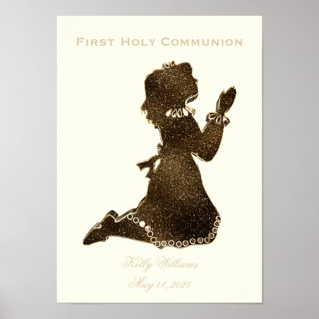 Erste Kommunion Gebet Girl Poster (Vorne)