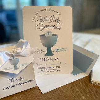 Erste Kommunion - Jungs erste heilige Kommunion Einladung