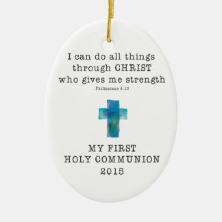 Erste Kommunion kann ich alle Sachen tun Keramikornament