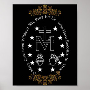 Erste Kommunion katholisch O Maria für Jungen Mädc Poster